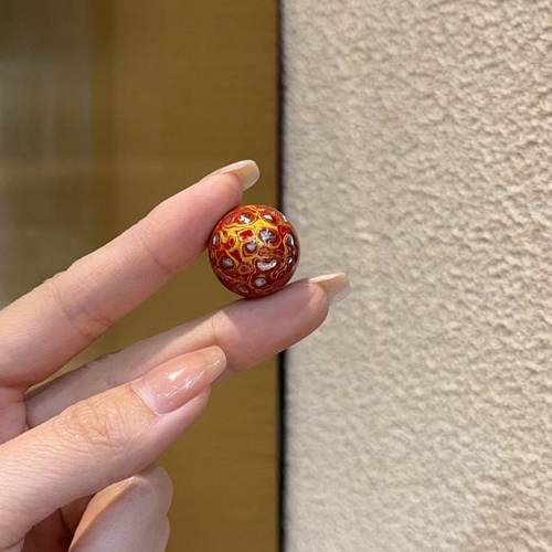 镙钿流体大漆珠火焰红 20mm diy文玩配饰佛珠串珠手链项链 DM907