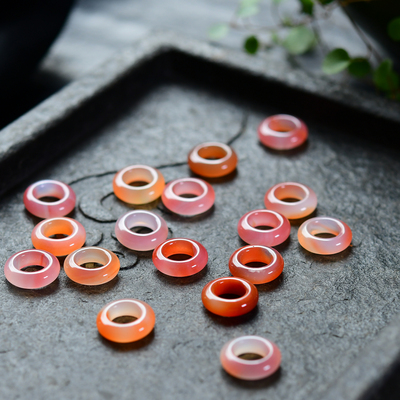 天然盐源玛瑙跑环DIY手串项链