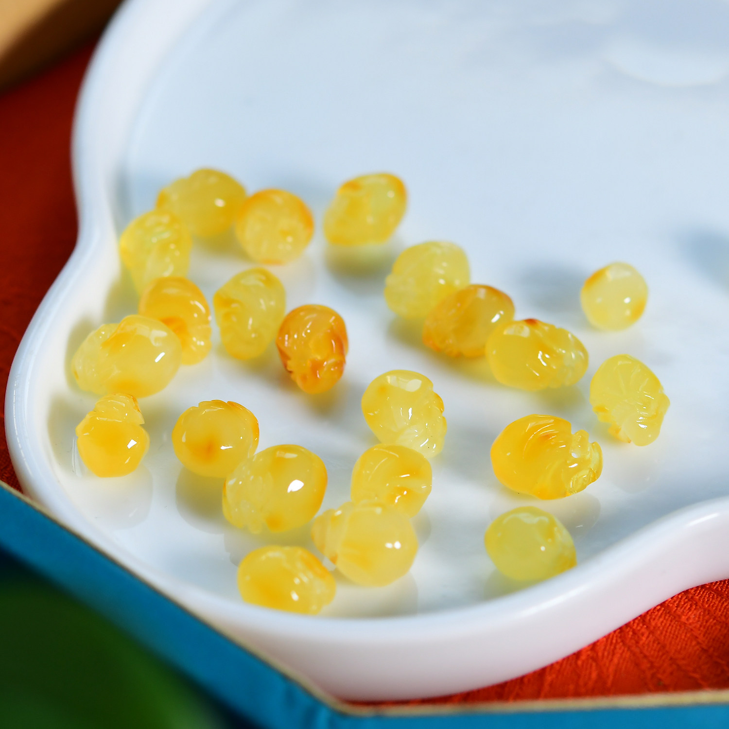 天然蜜蜡黄蜜琥珀钱袋吊坠孔配件 DIY串珠手工手链项链配饰 LH723