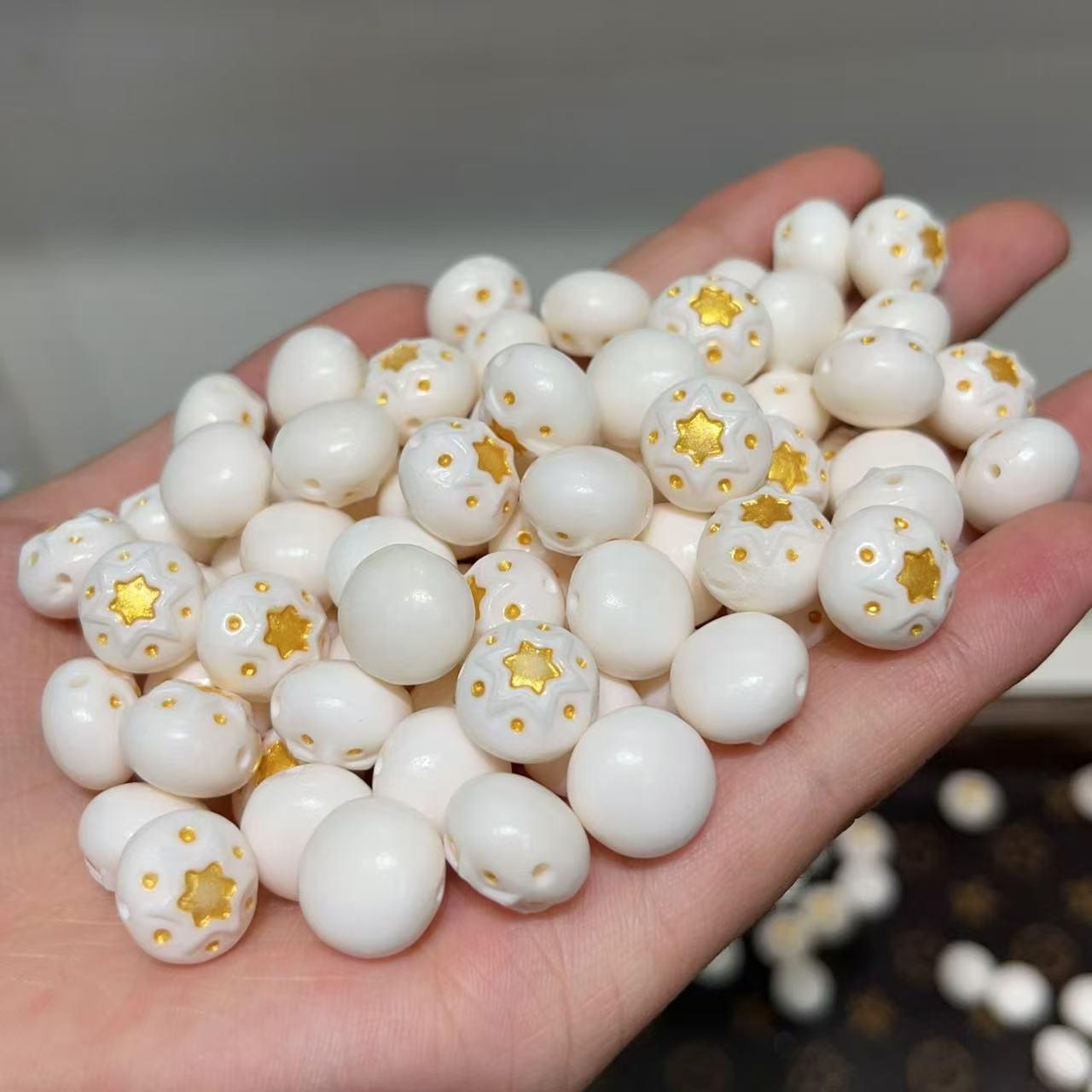 鹿角根付猫爪上下通孔配件