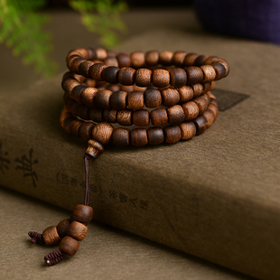 TY1248 6mm 绿奇楠沉香鼓珠多圈手链 佛珠手串饰品7