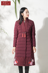雪国天娇中国风刺绣花系列之中长保暖款羽绒服5702251