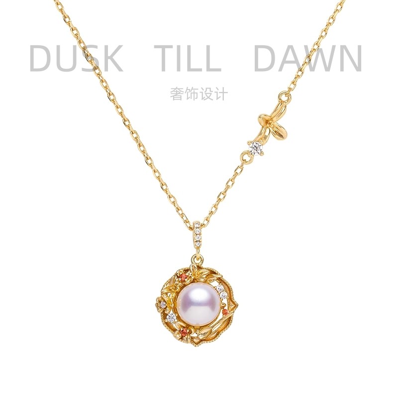 小众设计桂花汤圆勺子项链女轻奢