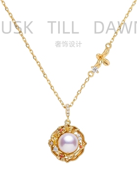 小众设计桂花汤圆勺子项链女轻奢