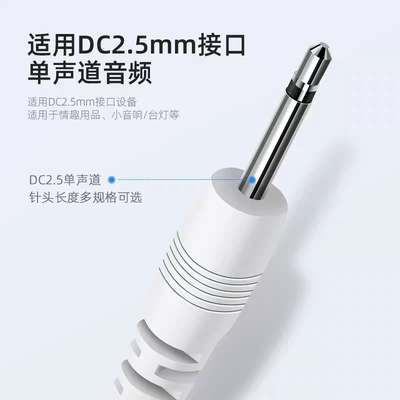 USB转单声道音频线/2.5mm铜可定制玩具小音响电源线洗脸仪性用品