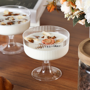 高脚鸡尾酒红酒香槟杯一次性冰淇淋慕斯布丁甜品台杯透明创意塑杯