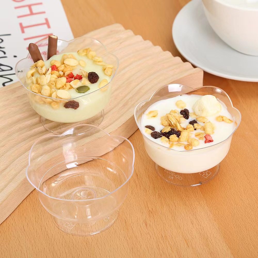 高脚杯荷花杯一次性塑料慕斯提拉米苏杯布丁杯甜品杯果冻杯50只,餐饮具,塑杯,淘宝优惠券,粉丝福利购,淘宝优惠卷