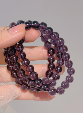 紫色串珠手链手串男女百搭小众圆珠精选爆款叠戴简约高颜值饰品