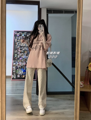 鬼马少女嫩粉减龄美式圆领短袖