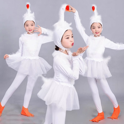 大白鹅动物造型儿童演出服