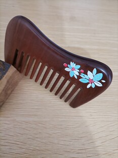 10厘米三林高端彩绘小木梳按摩头梳便携天然老木梳礼品梳