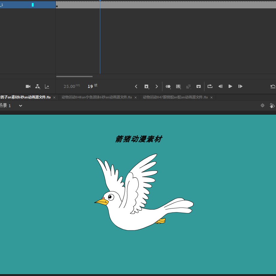 动物运动049鸽子an素材6秒an动画源文件