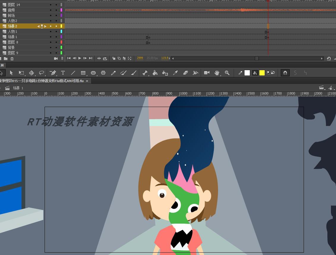 故事怪异015一只手电筒3分钟源文件Fla格式AN可用