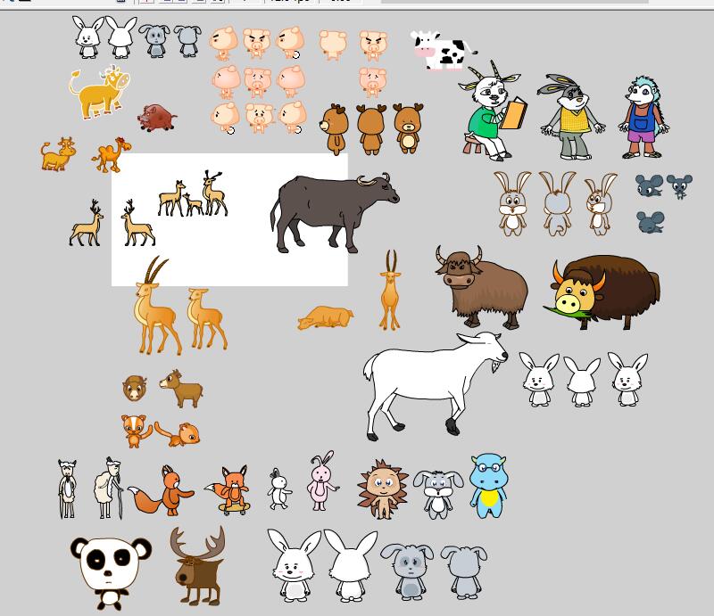 动物素材004草食动画羊猪兔子鹿牛素材源文件AN及flash通用