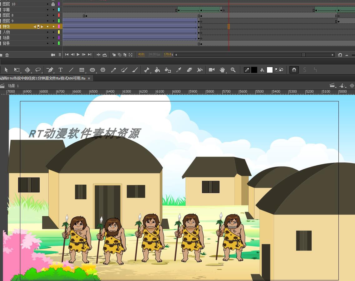 课件动画016传说中的住房3分钟源文件fla格式AN可用