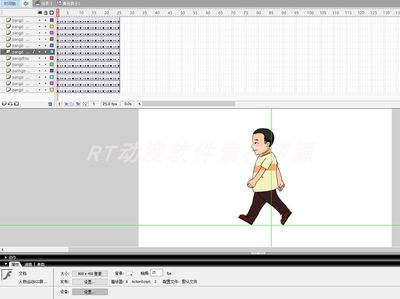 人物运动022胖胖的男人走路元件源文件flash及an通用