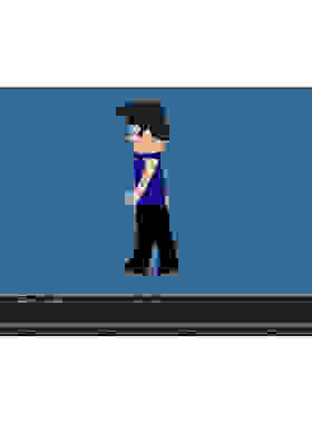 AE人物运动044黑色裤子矢量走路6秒原件AE可用