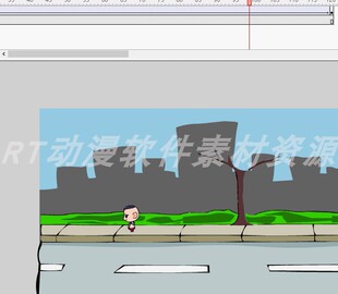 人物运动018小孩在道路上面走过源文件AN及flash可用