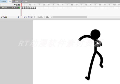 火柴人运动016正面火柴人冲过来动作源文件AN及flash可用