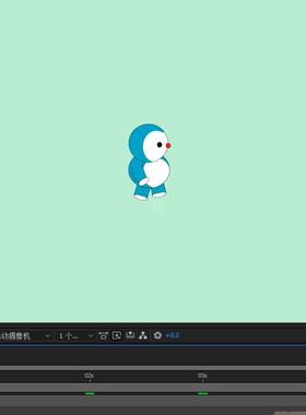 AE人物运动027蓝色人物矢量原地走路6秒源文件AE可用