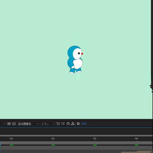 AE人物运动027蓝色人物矢量原地走路6秒源文件AE可用