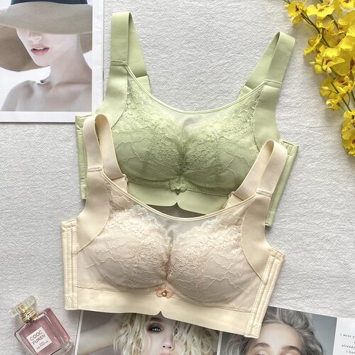 古妃古妃蕾丝薄款收副乳大胸内衣