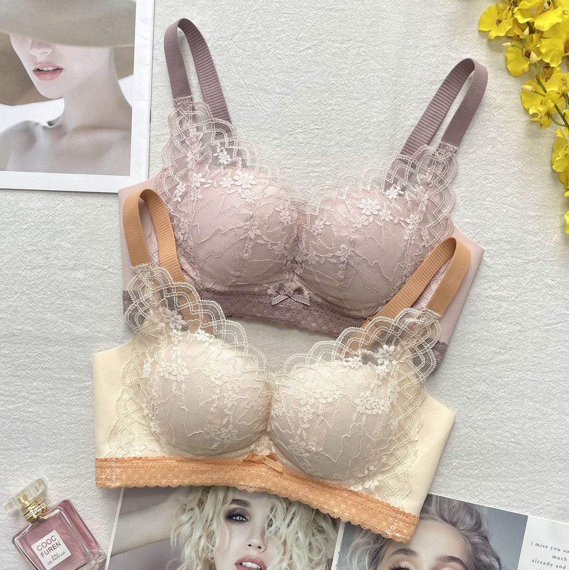 小胸聚拢养护内衣女中厚杯无侧骨调整型防下垂收副乳无钢圈文胸罩