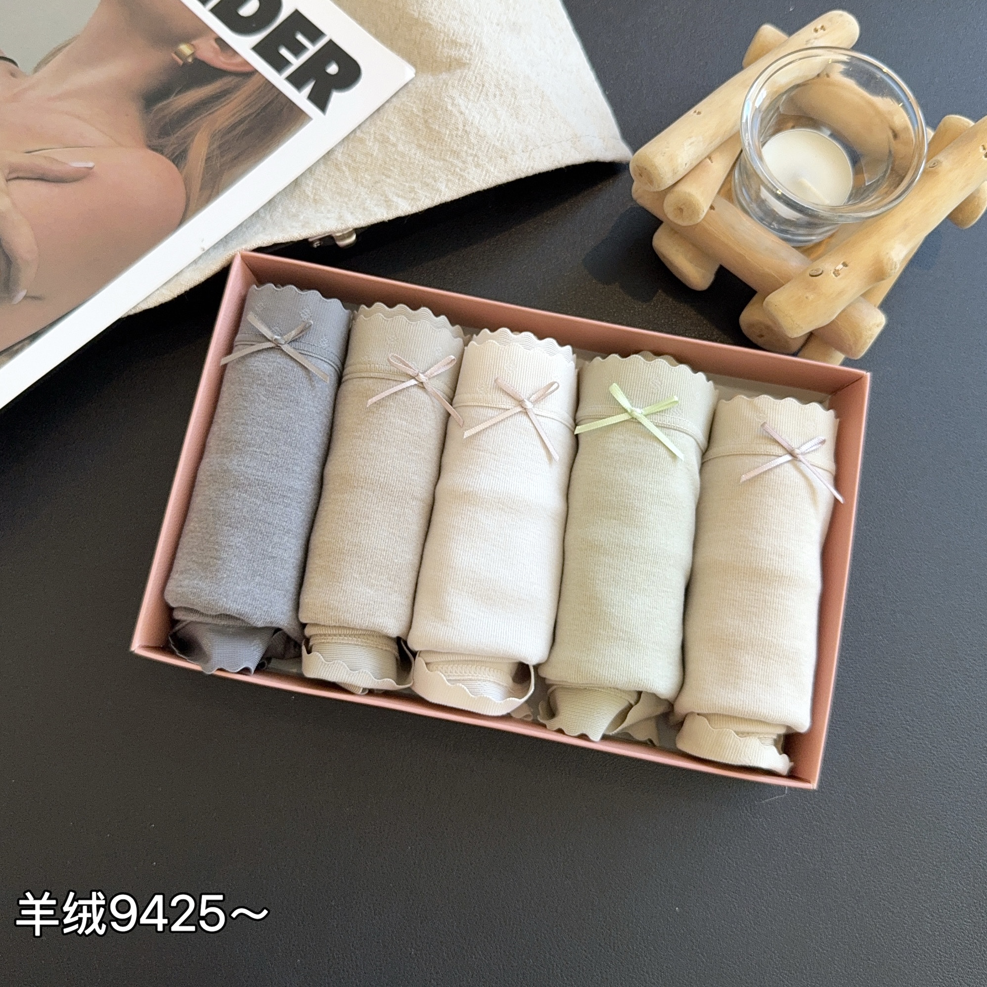 缇娅朵正品5条盒装磨毛羊绒中腰桑蚕丝抗菌棉裆女蕾丝三角内裤头