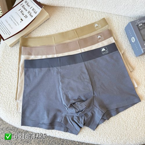 缇娅朵正品3条盒装无痕男士平角内裤莱赛尔棉蚕丝抗菌裆四角裤头