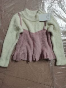 女孩男孩子小宝宝水貂毛针织衫 套装 毛衣卫衣套装 秋冬季 杂款 断码