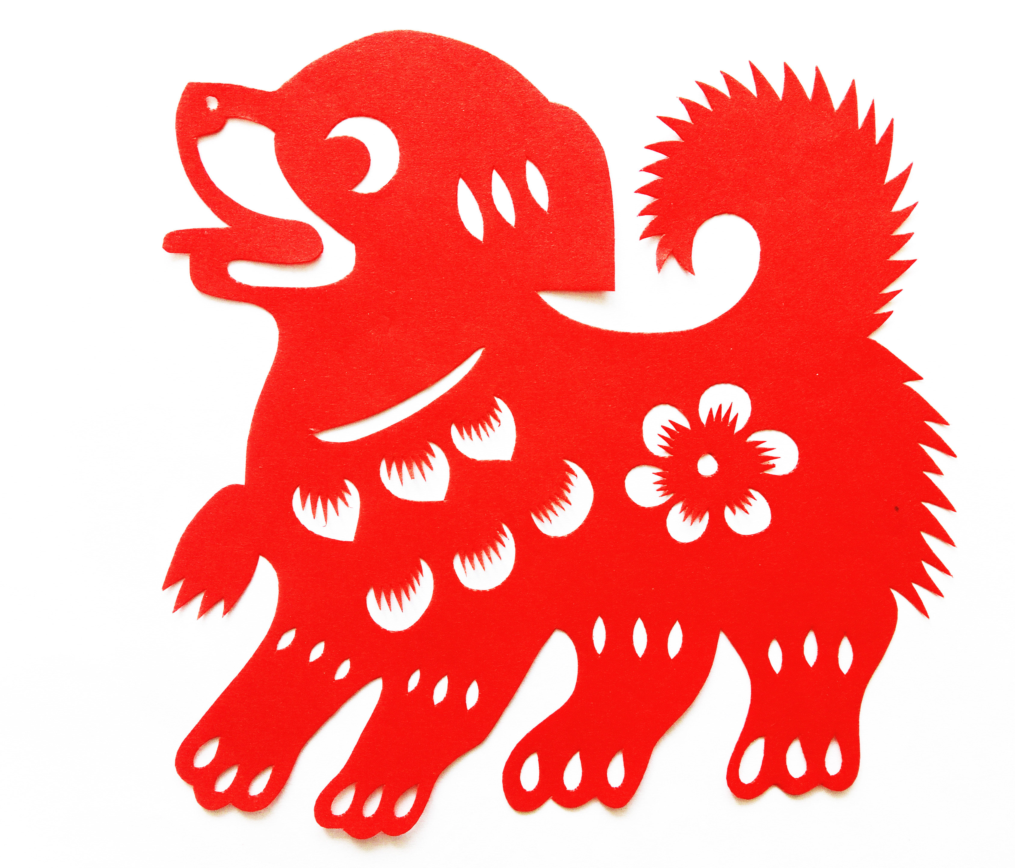 纯手工剪纸图案 刻纸成品剪纸画中国风传统狗狗剪纸窗花 学生作业