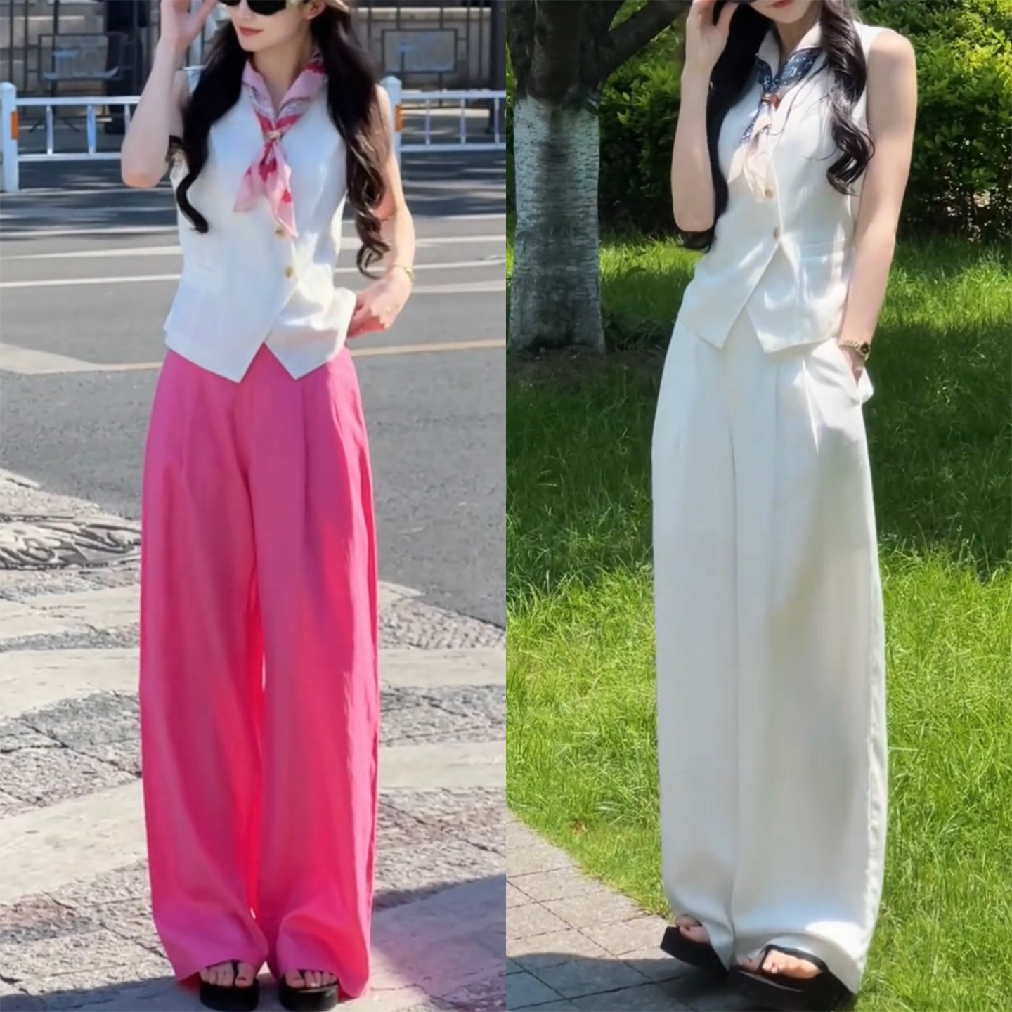 粉色天丝亚麻2026夏款阔腿裤女高腰显瘦垂感直筒麻料高级感休闲裤