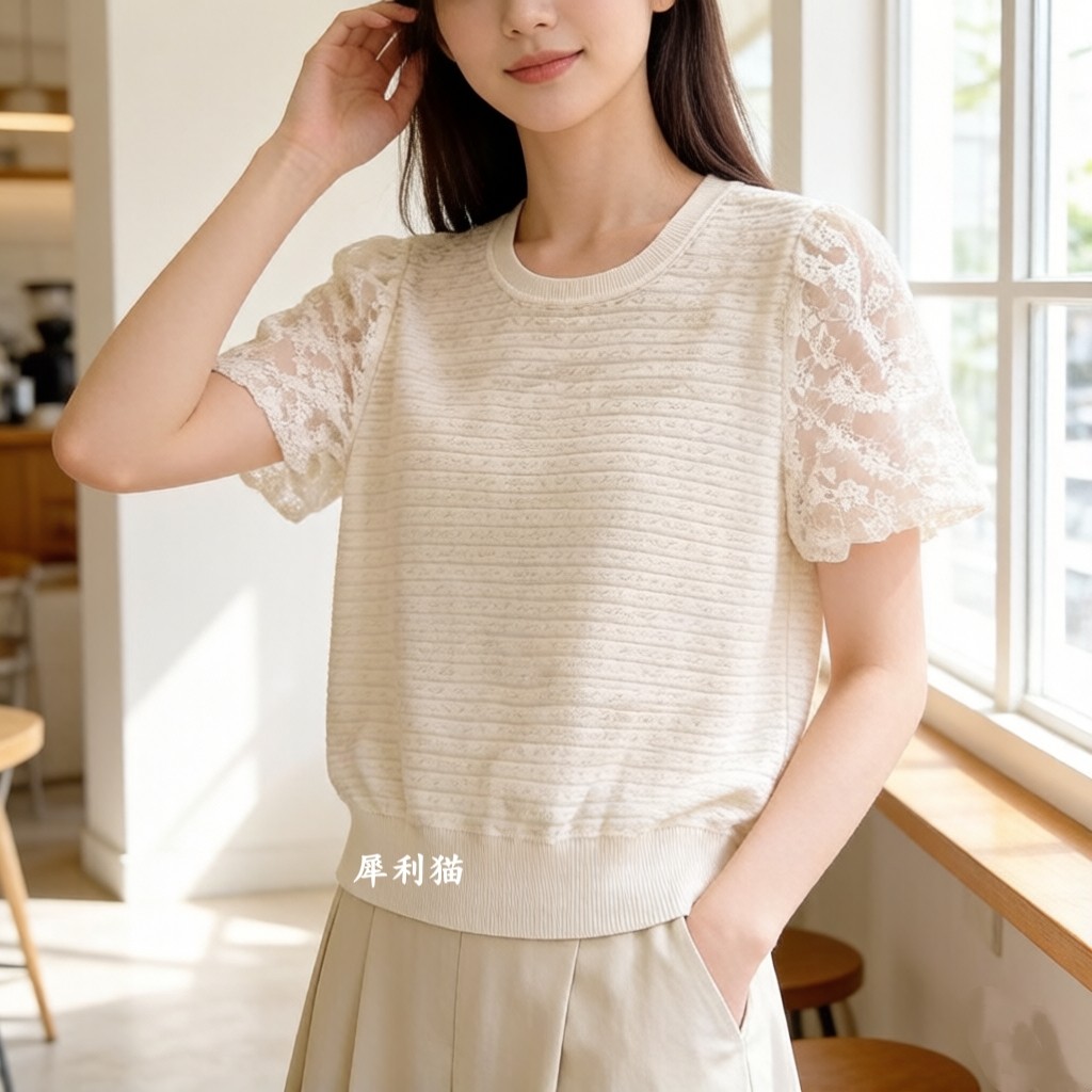 冰丝针织衫女雷丝袖夏季新款开春短款显瘦显白时尚气质上衣