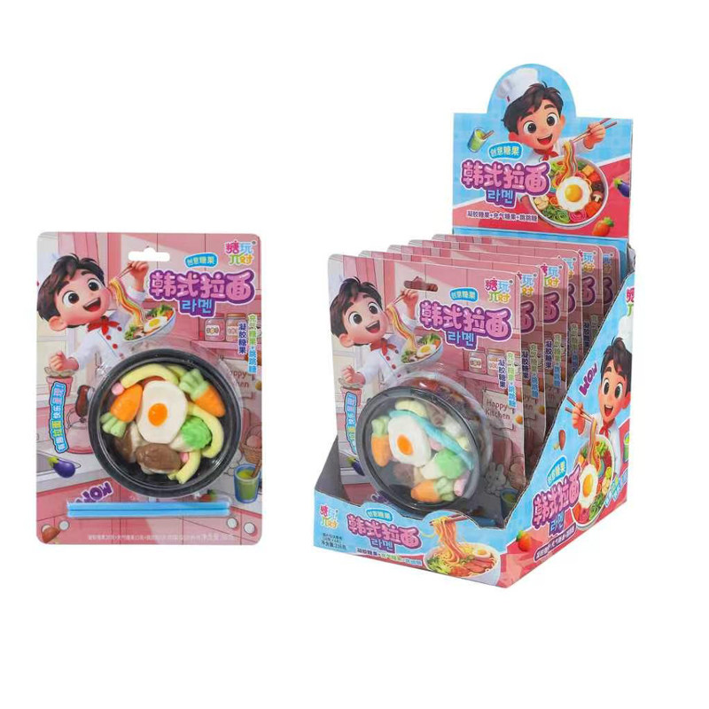 韩式拉面创意糖果蔬菜面条造型棉花糖果味跳跳糖零食玩具糖果批发