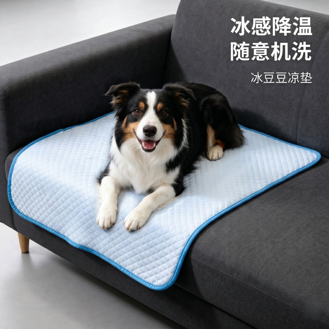 夏季冰丝猫狗降温凉席垫可机洗图片