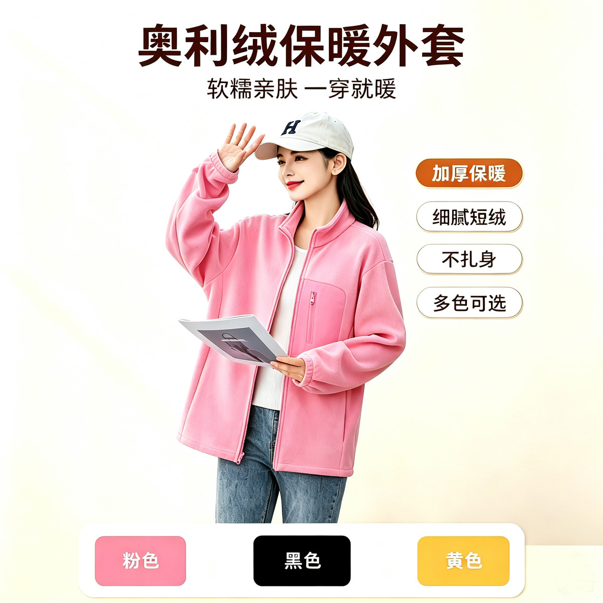 大码女装时尚保暖立领外套