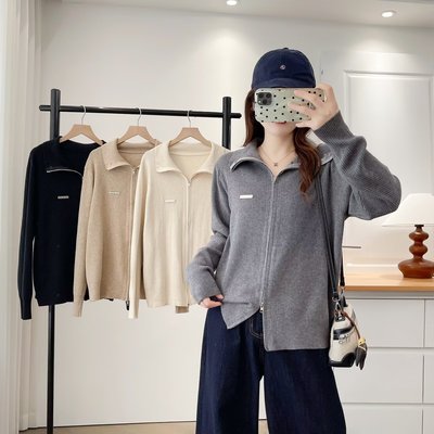 秋冬新款时尚百搭宽松毛衣外套