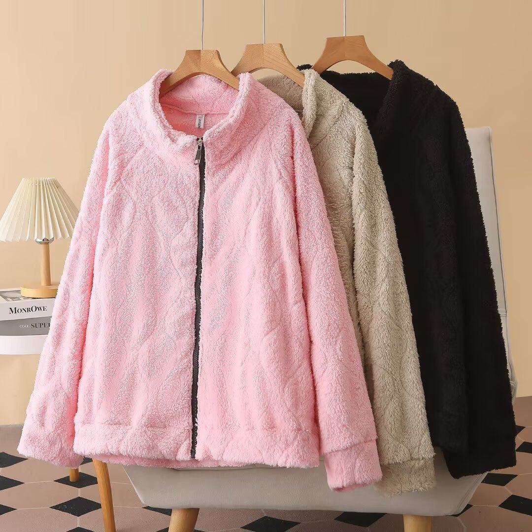 休闲长袖上衣200斤胖MM大码女装秋装宽松减龄遮肉显瘦百搭外套