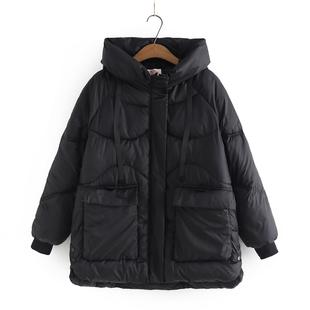 特大码 女200斤棉服休闲遮肉显瘦百搭羽绒棉衣外套 冬棉袄胖mm大码