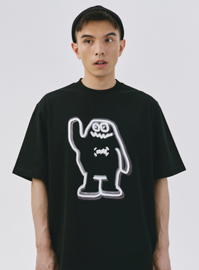 SAMESAME23SS重磅300g双纱新面料吉祥物纯棉印花短袖宽松情侣t恤