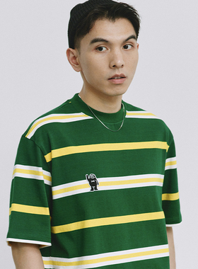 SAMESAME22SS小西瓜条纹T恤男女新款刺绣情侣装圆领体恤短袖夏季