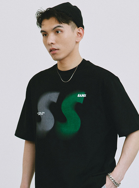 SAMESAME22SS极光双S印花短袖T恤独特纯棉简约圆领情侣装男女夏季