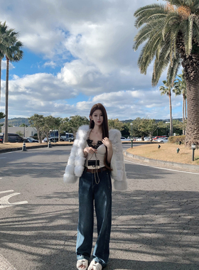 JOEY老寒腿推荐【竹纤维自发热】2025新款冬季加绒微弯刀牛仔裤女