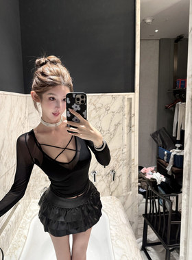 JOEY【拿捏好比例】黑白色短裙百褶蛋糕皮裙绝美巨好看的半身裙