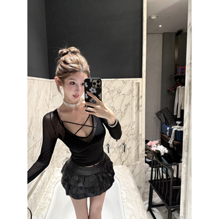 JOEY【拿捏好比例】黑白色短裙百褶蛋糕皮裙绝美巨好看的半身裙