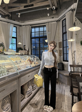 JOEY 奶皮垂垂裤/推荐 宽松版型却显瘦的秋冬黑色休闲裤子女