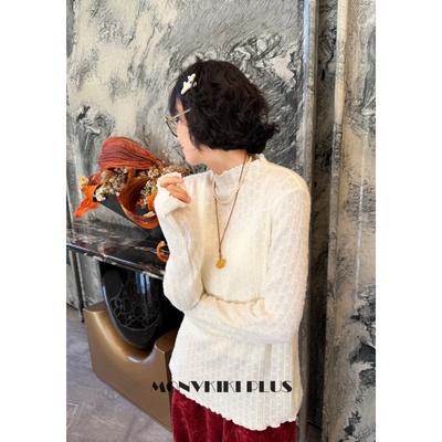 加厚毛毛高领打底衫上衣