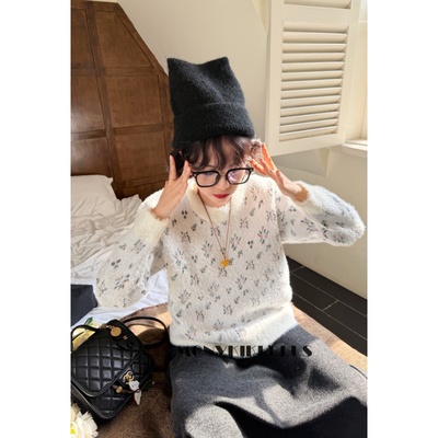 ins博主风设计显瘦针织长袖毛衣