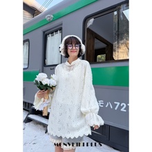 魔女MoNvKiKiPlus大码微胖重工新中式蕾丝打底上衣#1960