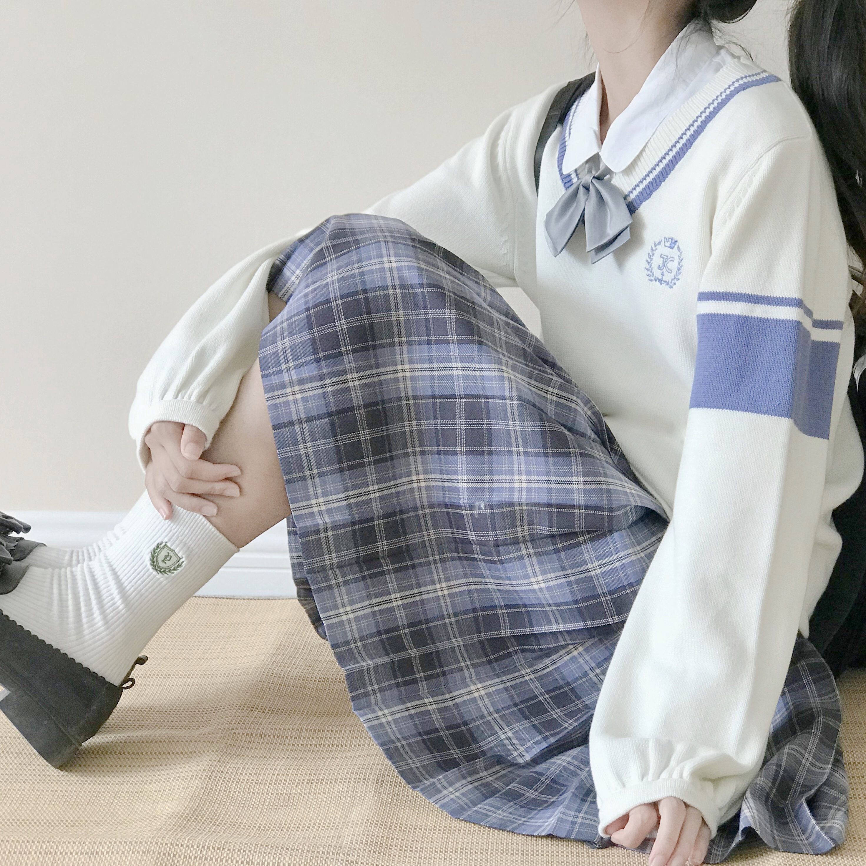 jk现货原创风奶糖双色毛衣